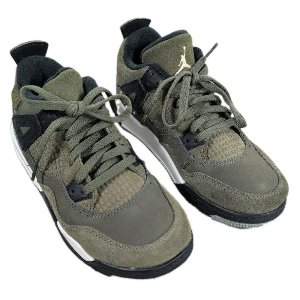 Jordan 4 Retro SE Craft Medium Olive Little Kids Size 2Y Shoes w/ Box FB9929